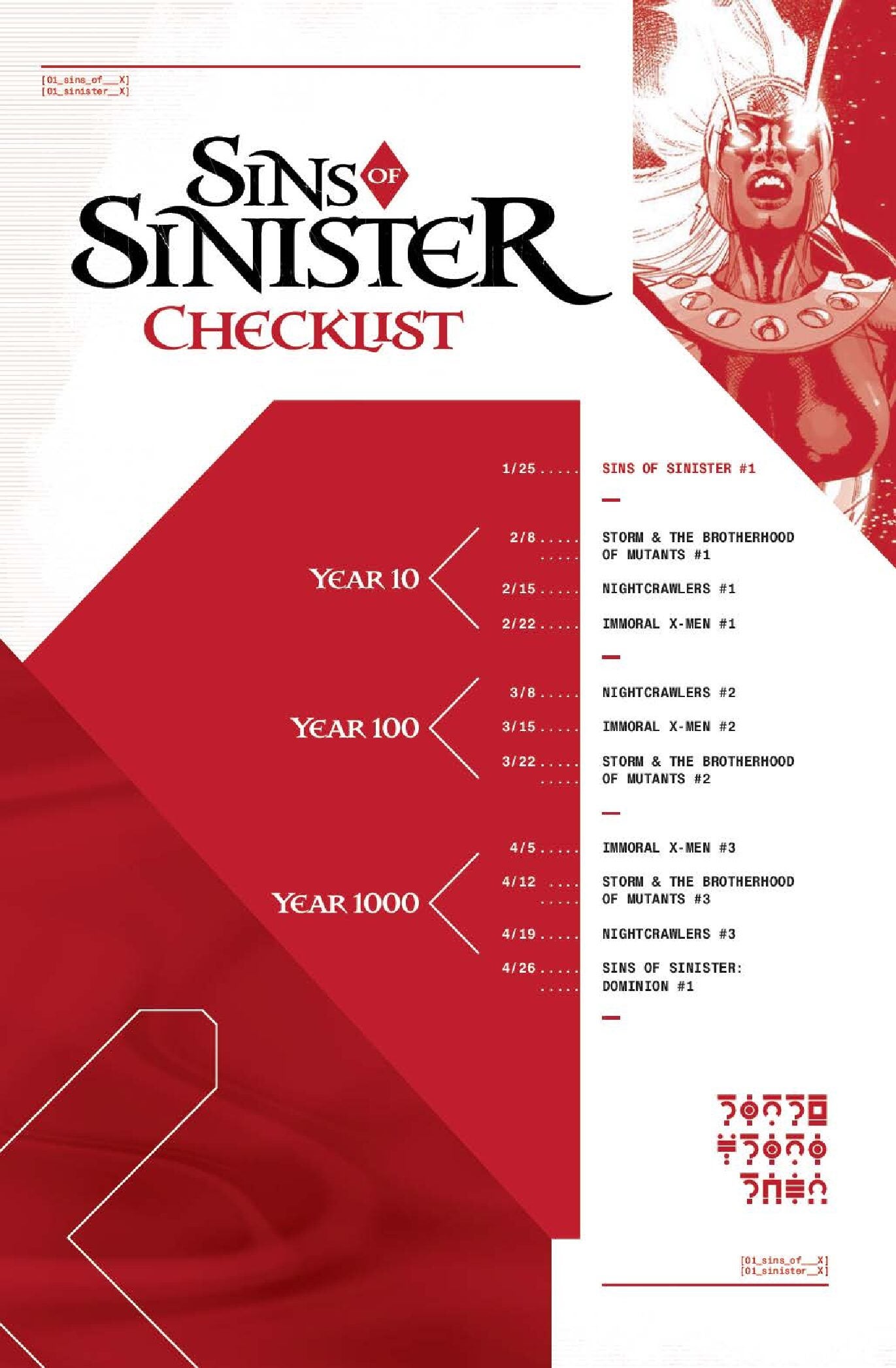 Sins of Sinister Checklist cover
