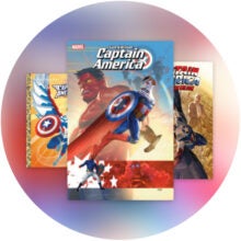 "SAM WILSON, CAPTAIN AMERICA #1", "CAPTAIN AMERICA: THE SAGA OF SAM WILSON," and "Captain America: Sam Wilson (Marvel)"